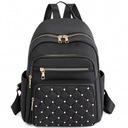 РЮКЗАК ЖЕНСКИЙ, ЧЕРНЫЙ СТЕГАНЫЙ, ВМЕСТИТЕЛЬНЫЙ, ЗОЛОТОЙ