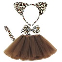 STRÓJ PANTERA GEPARD KOT SPÓDNICZKA + OPASKA + MUSZKA + OGON 10-16 LAT