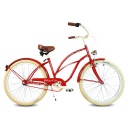 Женский велосипед Beach Cruiser 26 дюймов красный ROSIE ROYALBI ретро беговой