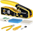 ТЕСТЕР ОБЖИМНОГО ИНСТРУМЕНТА SOLSOP CLIPPER СКВАЖНЫЕ РАЗЪЕМЫ RJ45 НАБОР