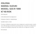 ЗАХИСТ ОБТІЧНИК НАКЛАДКА SUZUKI GSXR GSX-R 1000 K7 K8  (16389495993) фото min 9