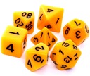KOMPLET KOŚCI DO GRY RPG MATOWE ŻÓŁTE REBEL
