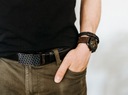 Ремень BETLEWSKI мужской кожаный для джинсов, автомат, черная пряжка