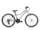KROSS LEA JR 2.0 СЕРЕБРЯНЫЙ/РОЗОВЫЙ/18 скоростей Shimano