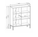 Komoda skrinka vs 104 MOVA šedá čierna loft Výška nábytku 125 cm