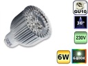 GU10 6W 6400K АЛЮМИНИЕВАЯ ЛАМПА С ЛИНЗОЙ