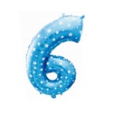 Фольгированный шар №6, синий, 61 см, на день рождения