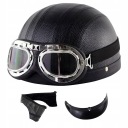 ШОЛОМ МОТОЦИКЛЕТНИЙ HELM RETRO ШОЛОМ DO СКУТЕРА + ОКУЛЯРИ 52-62CM  фото 11