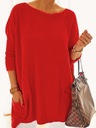 Duży sweter plus size oversize Nobis - czerwony