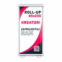 ROLLUP KREATOR 85x200cm kaseta + wydruk ROLL-UP zaprojektuj SAM KREATOR