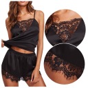 ПИЖАМА топ АТЛАСНЫЕ шорты КРУЖЕВНЫЕ шорты S/M