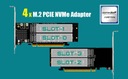 4-портовый адаптер M.2 NVMe — PCIe 4.0 X16 без функции разветвления PCIe