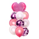 Zestaw balonów z sercem i konfetti 30-46cm 10szt mix kolorów BSC-570 Cechy z konfetti
