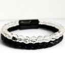 Мужской браслет REGULATED LEATHER STEEL QUALITY VERSATILE