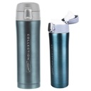 Элегантная синяя ТЕРМАЛЬНАЯ КРУЖКА 450 мл Стальная бутылка для воды ТЕРМОС Maestro Blue