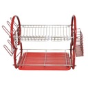 ДВОЙНОЙ СЕН ДЛЯ СУШКИ ПОСУДЫ, КРАСНЫЙ, КАПЕЛЬНИЦА
