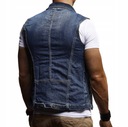 Męska wąska kamizelka jeansowa podarta XL Płeć mężczyzna