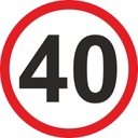 Наклейка Знак SPEED LIMIT 40 км/ч 10 см