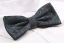 Мужской галстук-бабочка с нагрудным платком (Alties) - черный с графитом, узор