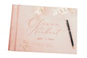 Гостевая книга, велюр, пудрово-розовый, 80 белых карточек.