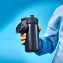 Элегантная и спортивная подростковая бутыль для воды серо-темно-синего цвета ION8 0,4 л.