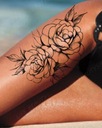Моющаяся татуировка, цветок розы, мандала, листья, карандаш