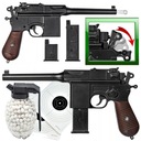Pistolet Metalowy Na Kulki MAUSER C96 Replika ASG 100% Metal+GRANAT 800 szt