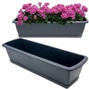 КОРОБКА ЦВЕТОЧНЫЙ ГОРШОК БАЛКОННЫЙ ГОРШОК С ПОДСТАВКОЙ НАБОР RESPANA АНТРАЦИТОВЫЙ МАТОВЫЙ