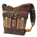 Сумочка, большая сумка через плечо, коричневая, бохо, хлопок, Индия