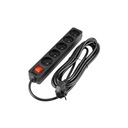 УДЛИНИТЕЛЬ ПИТАНИЯ НА 4 РОЗЕТКИ 3 МЕТРА С ВЫКЛЮЧАТЕЛЕМ