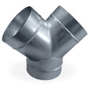 Тройник 3x 180 Y, оцинкованный, каминная гибкая труба TERMOFLEX