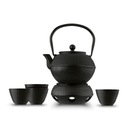 Чугунный кувшин для чая, черный, Заварочный чайник, 1,2л + ЧАШКИ, 4 шт.