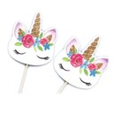 TOPPERY PAPIEROWE JEDNOROŻEC 12 SZTUK UNICORN DEKORACJE NA TORT