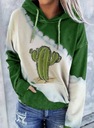 Dámska mikina s potlačou kaktusu farby,L Rukáv dlhý rukáv