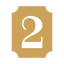 Номерной знак DIGIT 2, самоклеящийся, золотой, 70мм