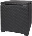 ПУФ ИЗ РОТАНГА С ОТДЕЛЕНИЕМ, КВАДРАТНЫЙ, ВМЕСТИТЕЛЬНЫЙ, ФУНКЦИОНАЛЬНЫЙ, ЧЕРНЫЙ 37Х37