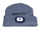 ШЛЯПА ROKS СО СВЕТОДИОДНЫМ ФОНАРЕМ USB ТЁПЛЫЙ СЕРЫЙ
