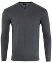 ЭЛЕГАНТНЫЙ СВИТЕР, ВЫСОКОКАЧЕСТВЕННЫЙ 100% ХЛОПОК, ГРАФИТОВЫЙ V-образный вырез VIADI POLO L