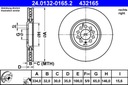 24.0132-0165 ATE DISCO FRENOS AUDI TT 03-06 3,2 PP 