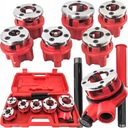 РУЧНОЙ НАРЕЗНОРЕЗЬБОВЫЙ СТАНОК ДЛЯ НАРЕЗАНИЯ ТРУБНОЙ РЕЗЬБЫ С ТРЕЩОТКОЙ И ПЛАСТИНАМИ 6 ШТ.