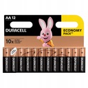 12 базовых щелочных батареек Duracell LR6/AA