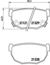 ZAPATAS DE FRENADO PARTE TRASERA P56010 BREMBO 