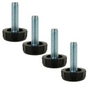 10x регулируемых ножек для мебели M6 x 22/29 мм, черные