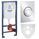 БЕТОННЫЕ КАРКАСЫ ДЛЯ УНИТАЗА GROHE, МАЛЕНЬКАЯ КНОПКА NOVA COSMOPOLITAN S CHROME 4IN1