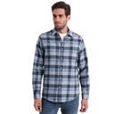 Flanelowa koszula męska w kratę niebiesko-szara V1 OM-SHCS-0150 XL