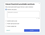 Vrácení finančních prostředků zamítnuto – odůvodnění
