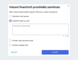 Vrácení finančních prostředků zamítnuto – poznámka