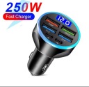 ЗАРЯДНИЙ ПРИСТРІЙ АВТОМОБІЛЬНА 250W 6X USB PD QC3.0 СУПЕР FAST CHARGER LED (СВІТЛОДІОД)  (1087504423) фото min 1
