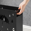 Kovový stojan na dáždniky s odkvapkávačom čierny obdĺžnikový dáždnik Ďalšie vlastnosti protišmykový podstavec možnosť zavesenia na háčiky moderné nádoba na stekajúcu vodu retro
