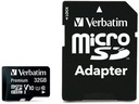 VERBATIM MicroSDHC karta 32GB Premium, U1 + SD ad Typ karty SD